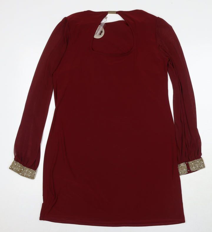 Apricot Womens Red Polyester A-Line Size 16 Round Neck Pullover