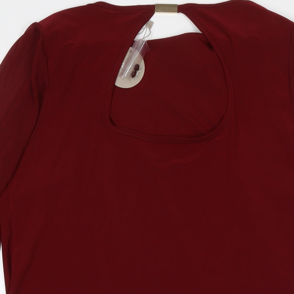 Apricot Womens Red Polyester A-Line Size 16 Round Neck Pullover
