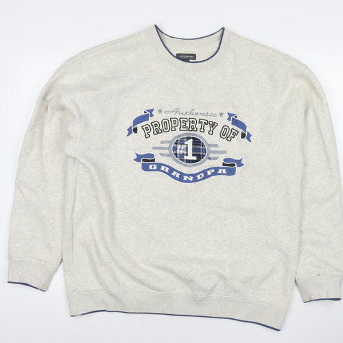 Croft & Barrow Mens Grey Cotton Pullover Sweatshirt Size M - Logo