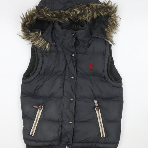 SoulCal&Co Womens Grey Gilet Waistcoat Size 10 Zip