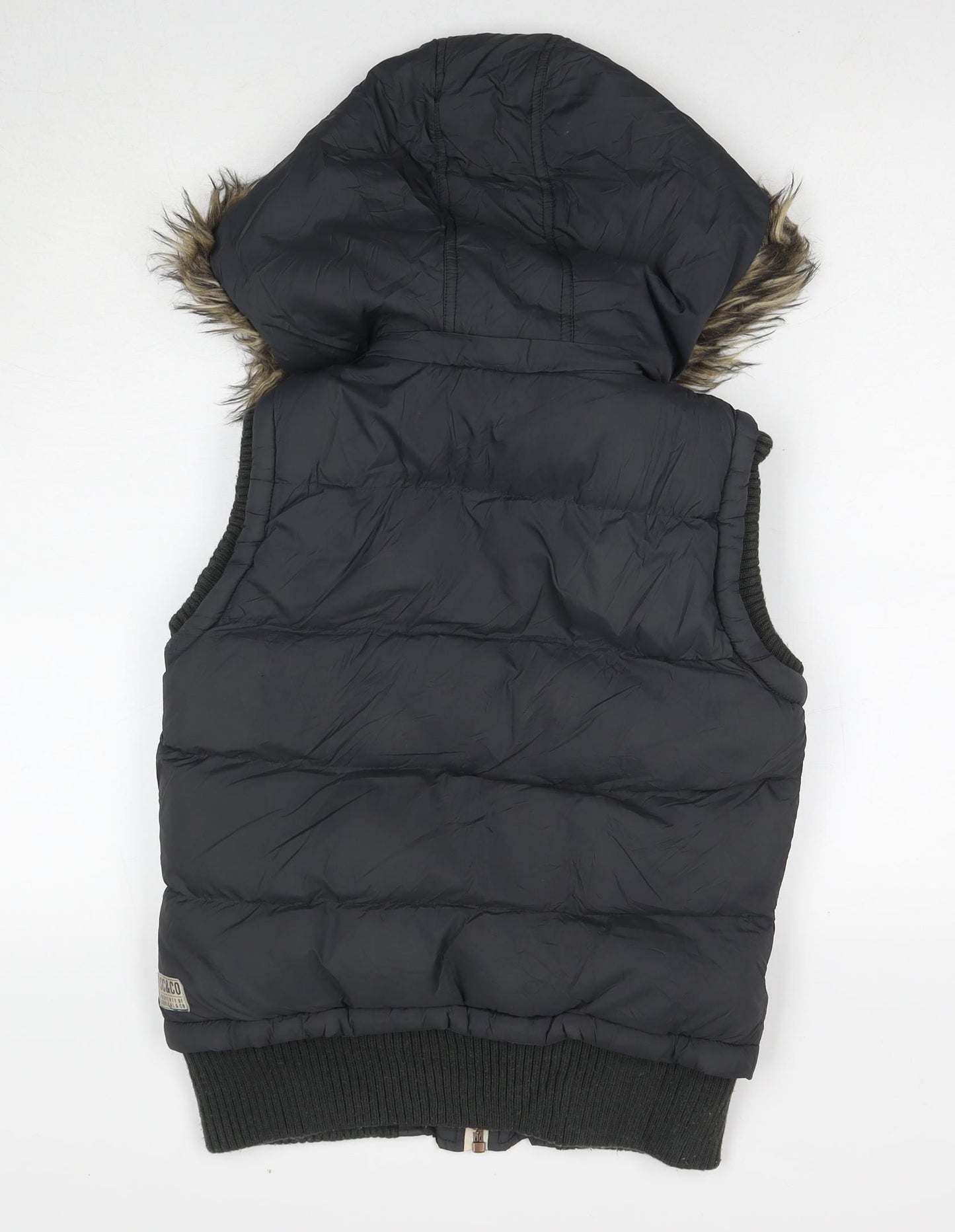 SoulCal&Co Womens Grey Gilet Waistcoat Size 10 Zip