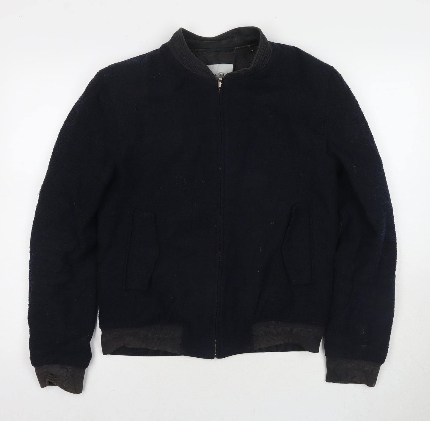 Jigsaw Mens Blue Bomber Jacket Jacket Size S Zip