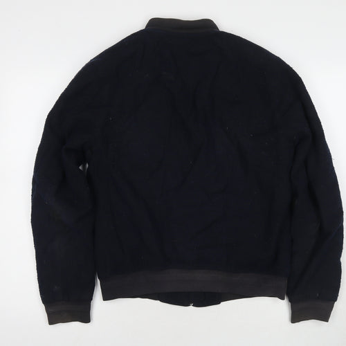 Jigsaw Mens Blue Bomber Jacket Jacket Size S Zip
