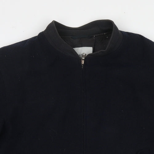 Jigsaw Mens Blue Bomber Jacket Jacket Size S Zip