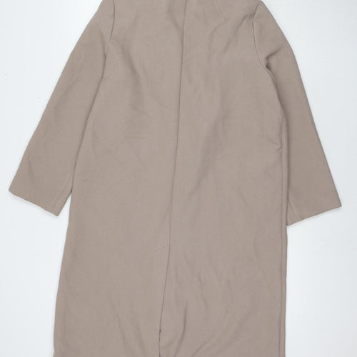 H&M Womens Beige Overcoat Coat Size S Button