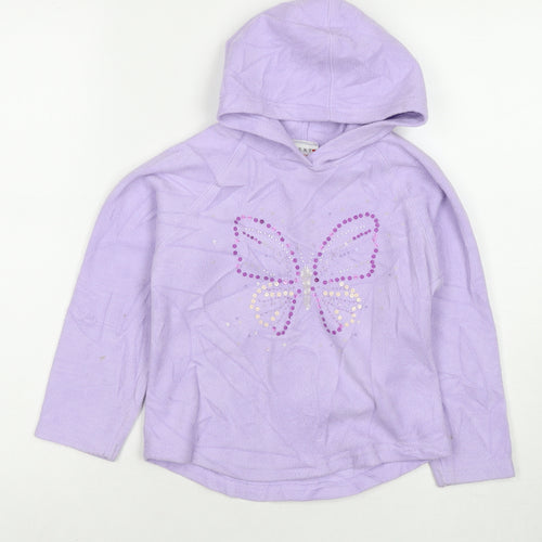 NEXT Girls Purple Polyester Pullover Hoodie Size 6 Years Pullover - Sequin Detail
