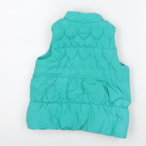 Indigo Girls Green Gilet Waistcoat Size 4-5 Years Zip