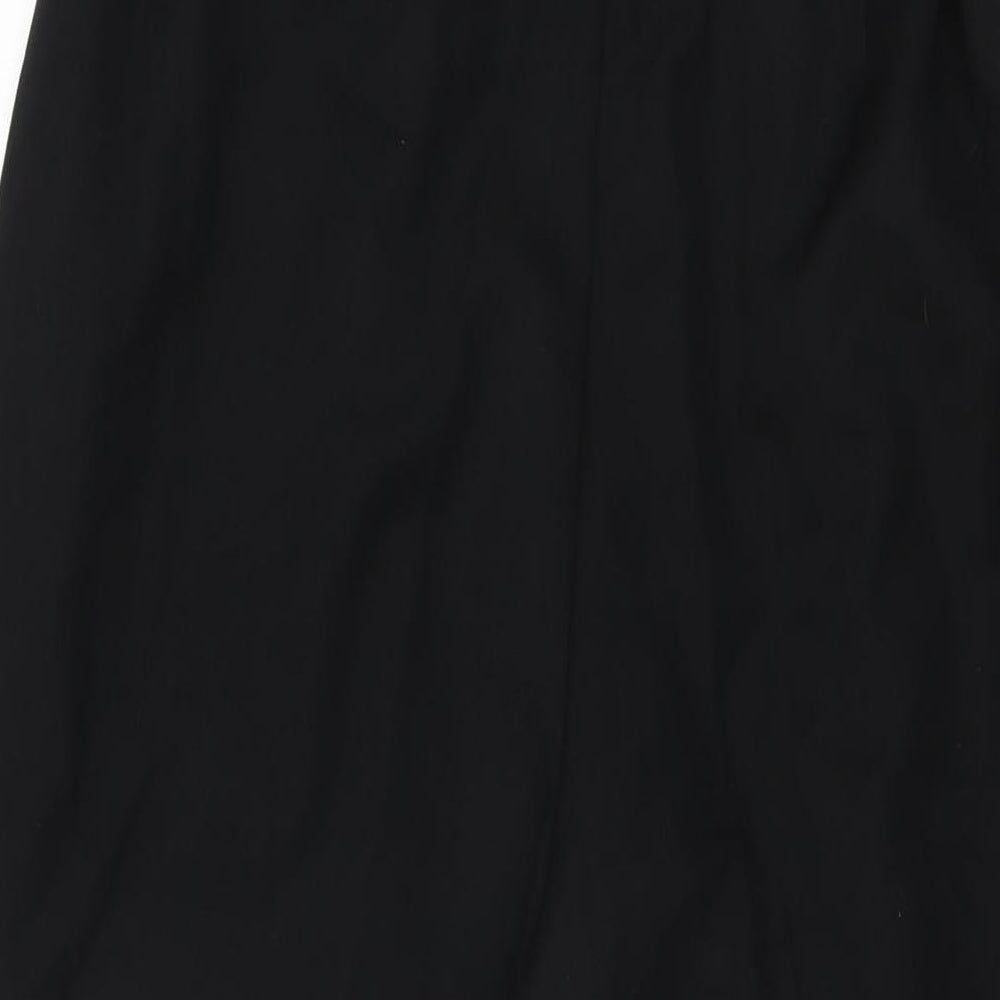 Very Womens Black Polyester Trousers Size 16 L28.5 in Regular Zip - Belted