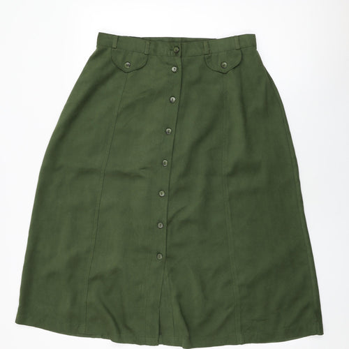 Bonmarché Womens Green Polyester Swing Skirt Size 18 Button - Suede