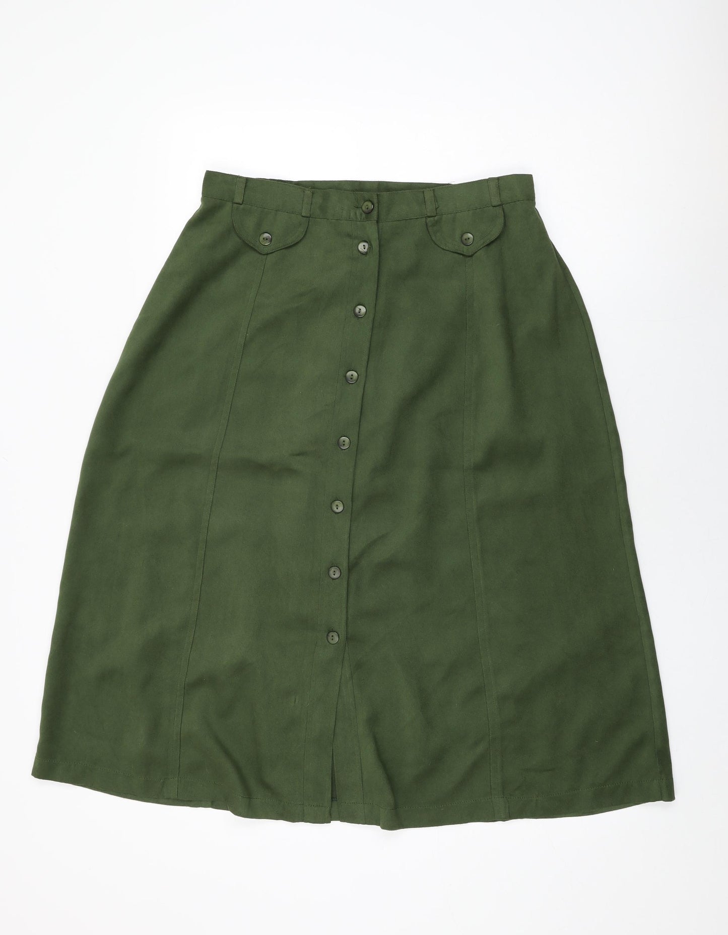 Bonmarché Womens Green Polyester Swing Skirt Size 18 Button - Suede