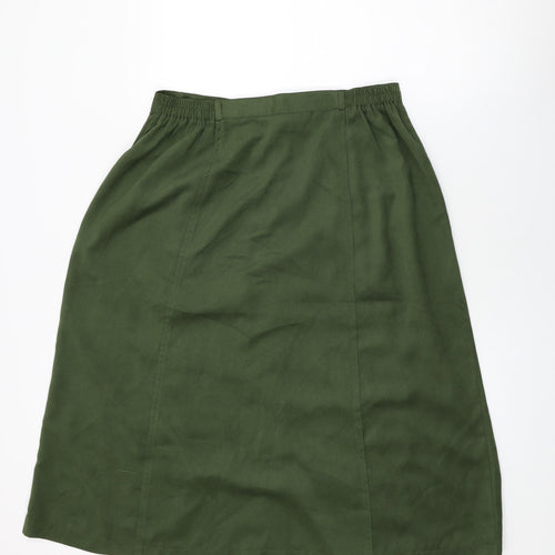 Bonmarché Womens Green Polyester Swing Skirt Size 18 Button - Suede