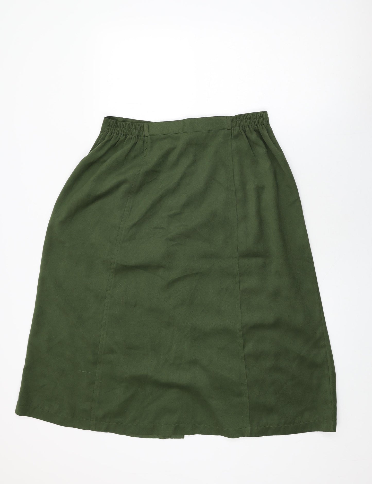 Bonmarché Womens Green Polyester Swing Skirt Size 18 Button - Suede