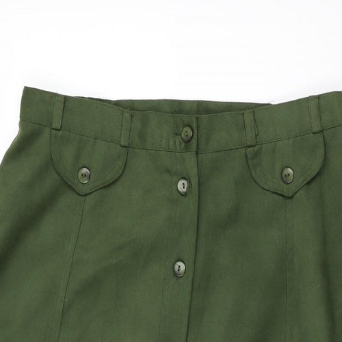 Bonmarché Womens Green Polyester Swing Skirt Size 18 Button - Suede