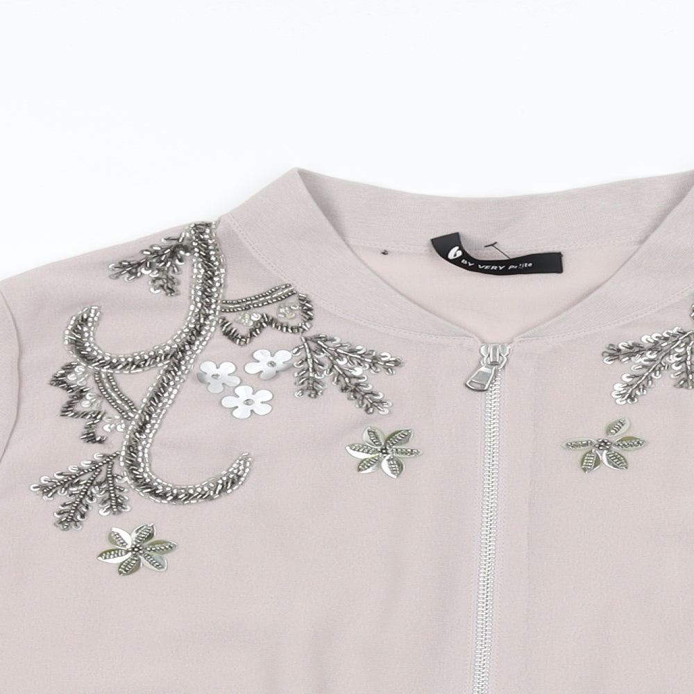 Very Womens Pink Floral Jacket Size 12 Zip
