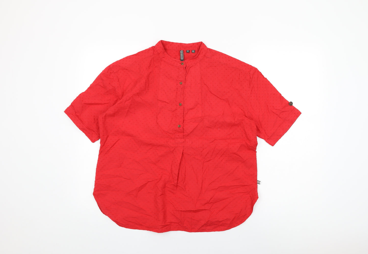 Superdry Womens Red Cotton Basic T-Shirt Size 10 Round Neck