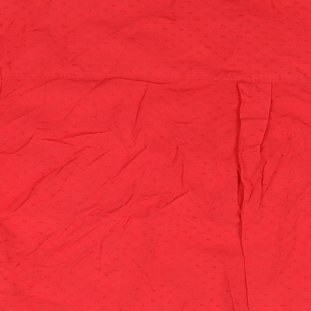 Superdry Womens Red Cotton Basic T-Shirt Size 10 Round Neck