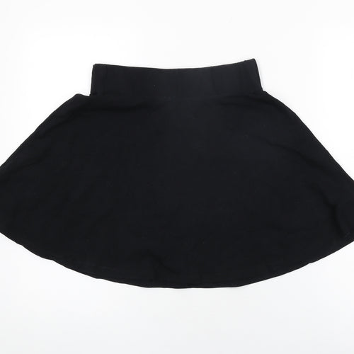 Select Womens Black Cotton Skater Skirt Size 8