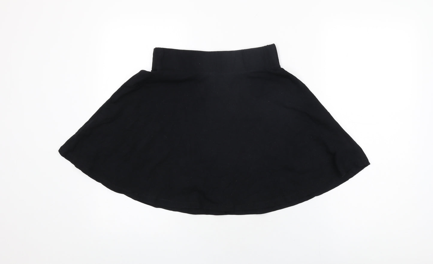 Select Womens Black Cotton Skater Skirt Size 8