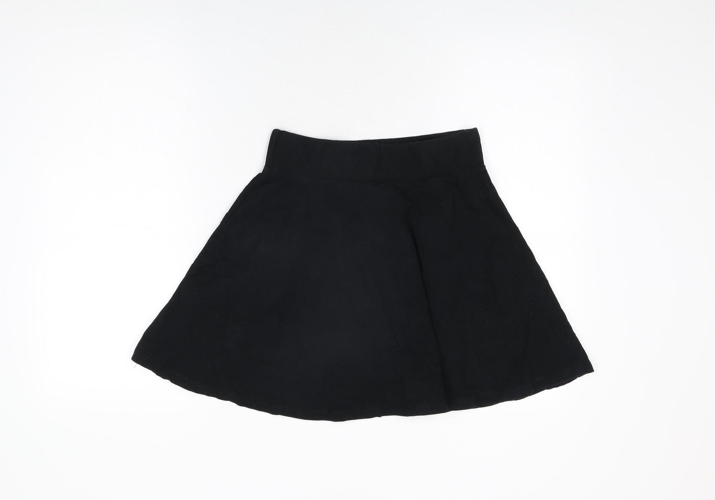 Select Womens Black Cotton Skater Skirt Size 8