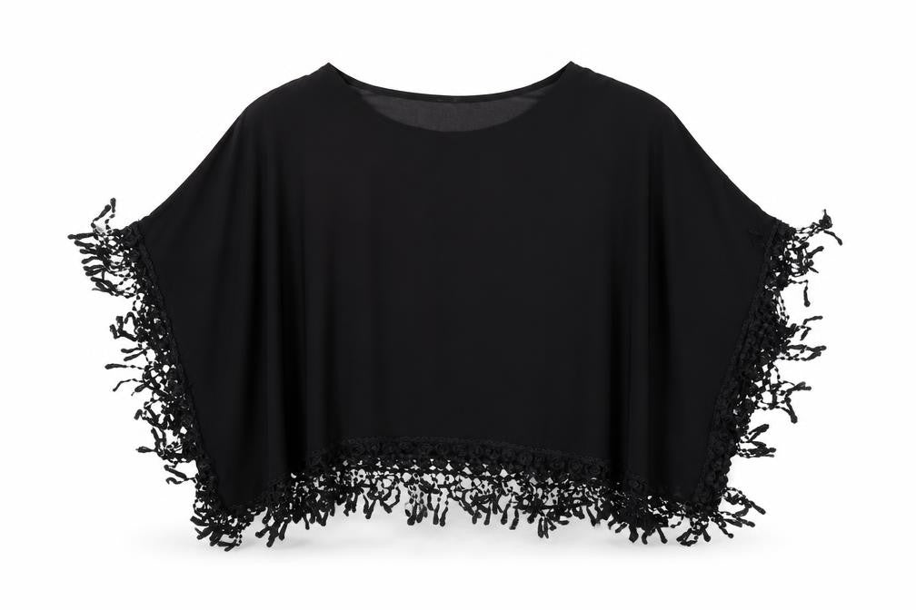 Blue Vanilla Womens Black Polyester Basic Blouse Size M Round Neck