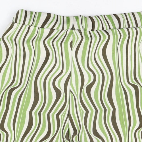 Boohoo Womens Green Striped Polyester Skort Skirt Size 16 Tie