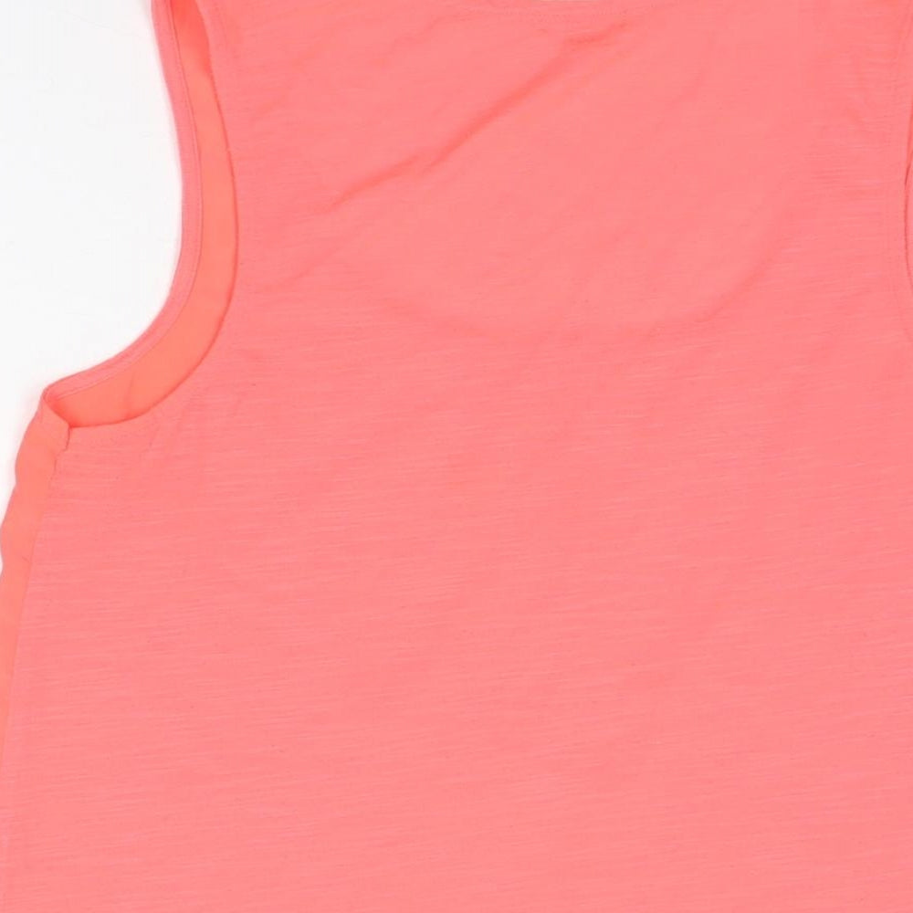 River Island Womens Pink Polyester Basic Tank Size 10 Scoop Neck - Neon