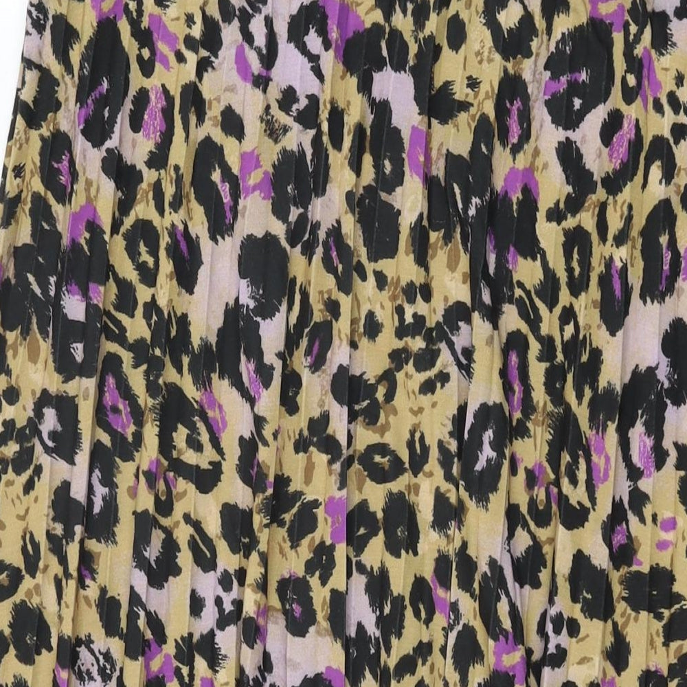 Marks and Spencer Womens Brown Animal Print Polyester Swing Skirt Size 20 - Leopard Print