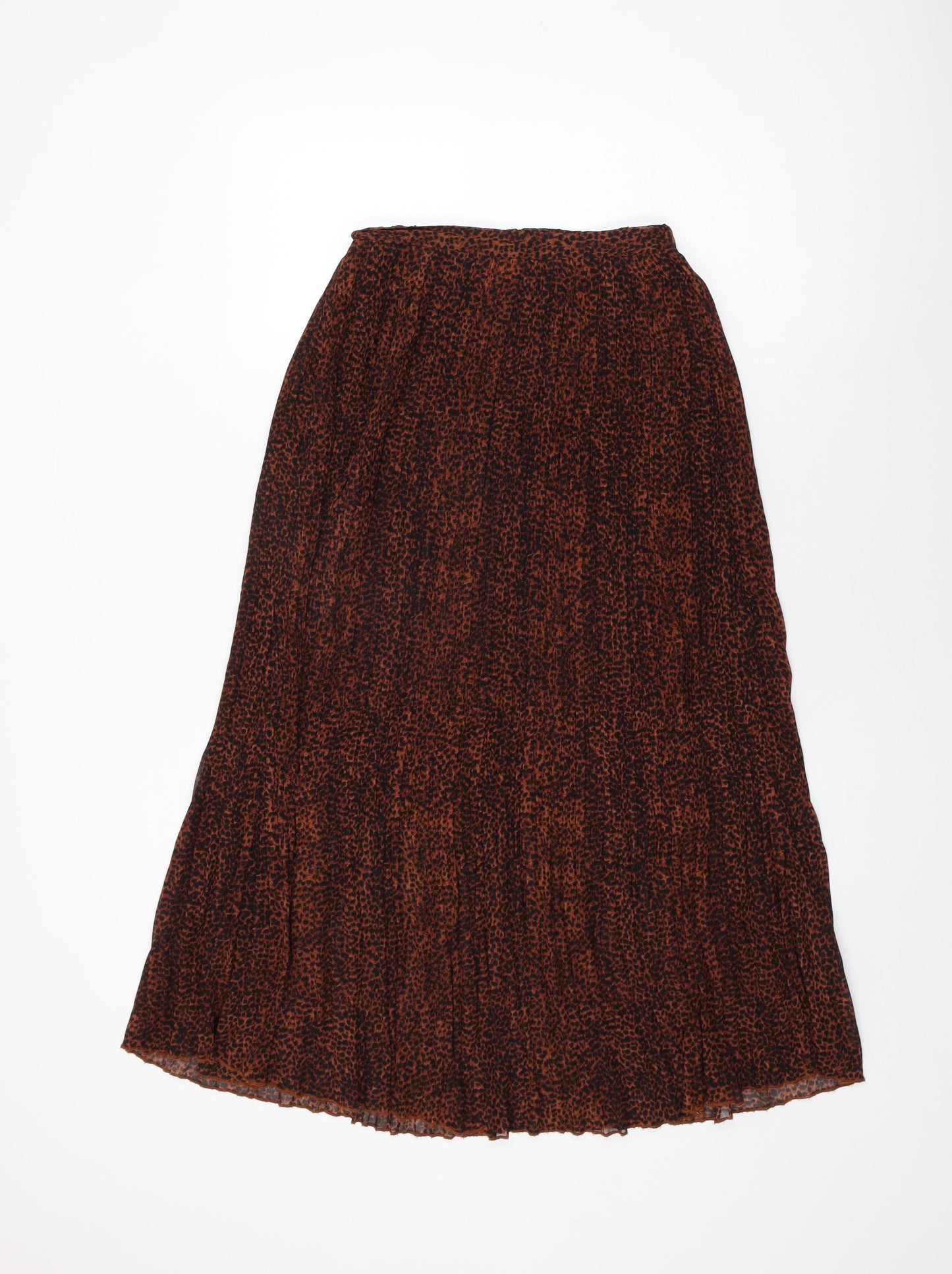 New Look Womens Brown Geometric Polyester Swing Skirt Size 8