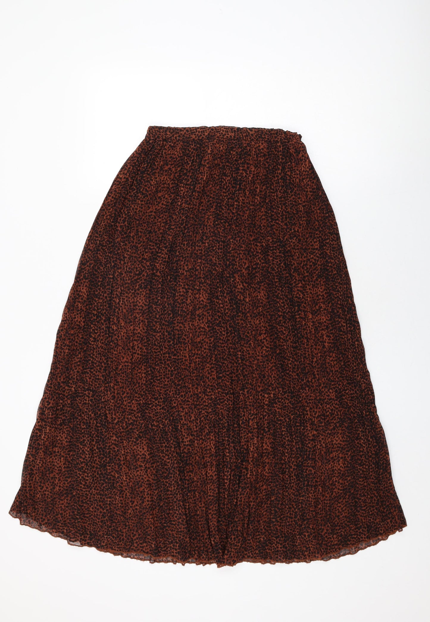 New Look Womens Brown Geometric Polyester Swing Skirt Size 8