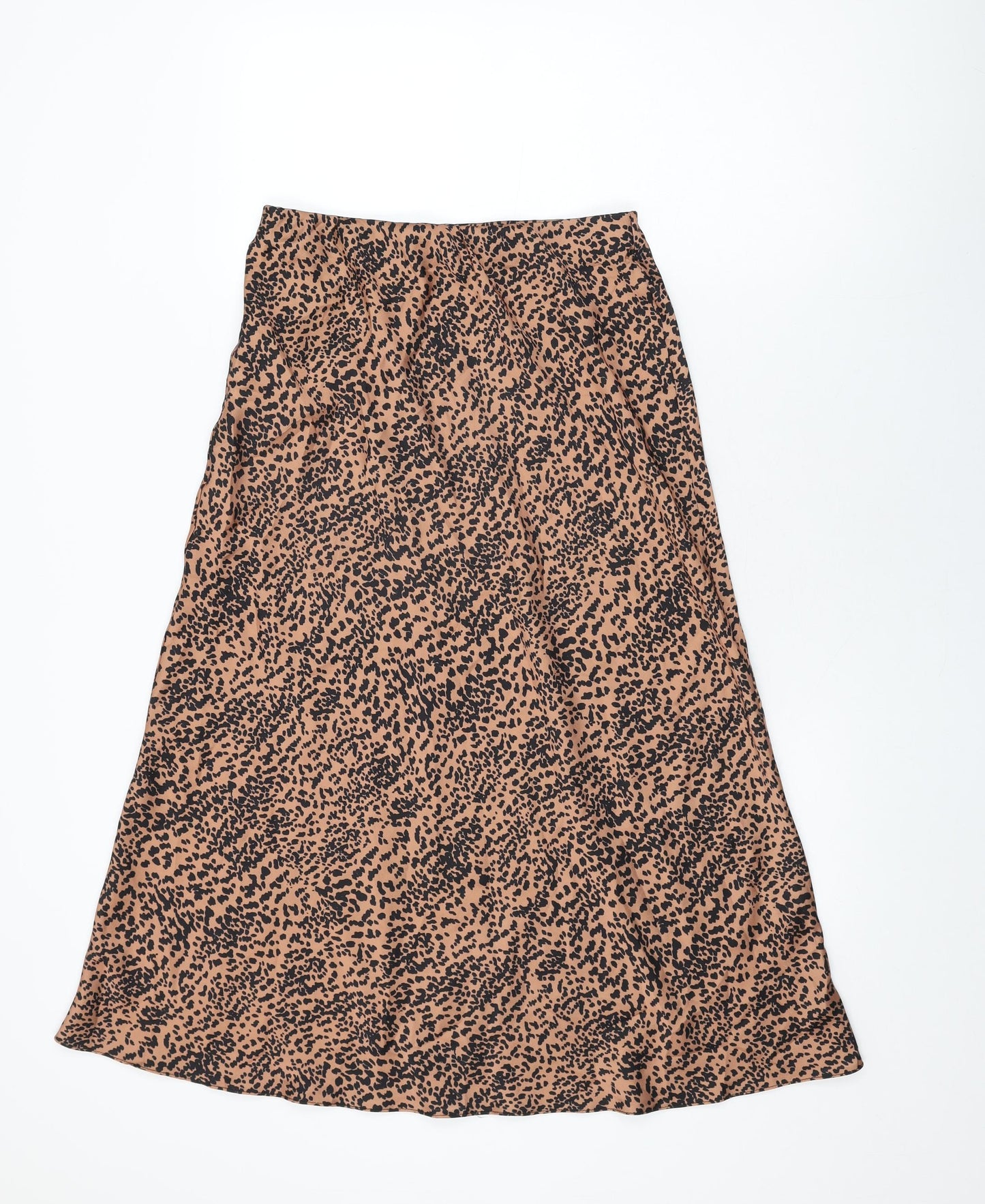 New Look Womens Brown Geometric Polyester Swing Skirt Size 12