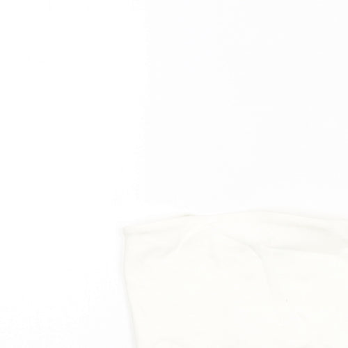 Zara Womens White Cotton Cropped T-Shirt Size S Off the Shoulder