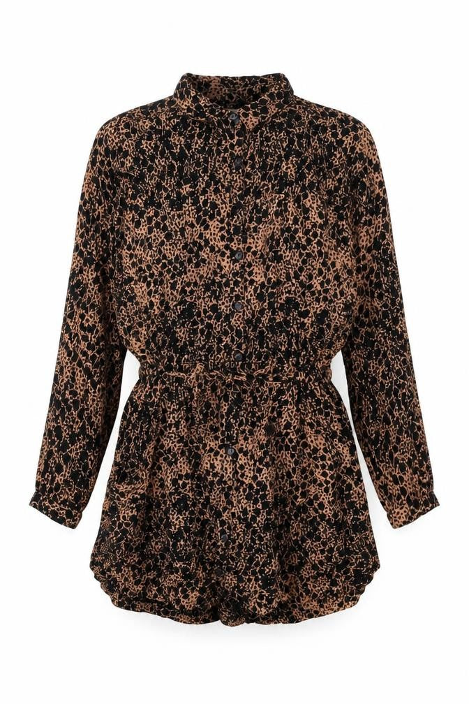 Pins & Needles Womens Black Geometric Rayon Shirt Dress Size S Collared Button
