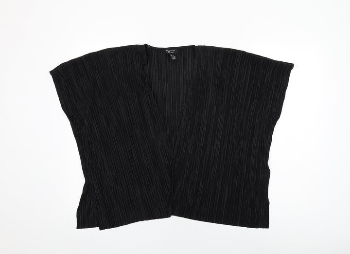 New Look Girls Black Polyester Kimono T-Shirt Size M V-Neck