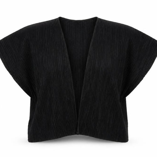 New Look Girls Black Polyester Kimono T-Shirt Size M V-Neck