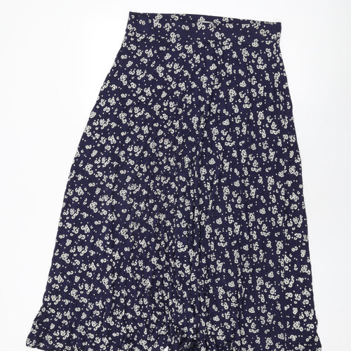 White Stuff Womens Blue Floral Viscose Swing Skirt Size 12