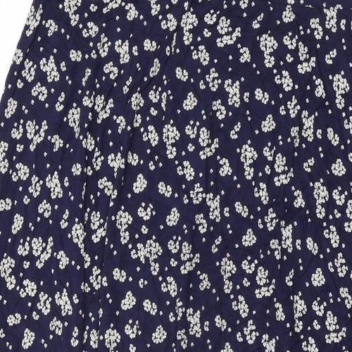 White Stuff Womens Blue Floral Viscose Swing Skirt Size 12