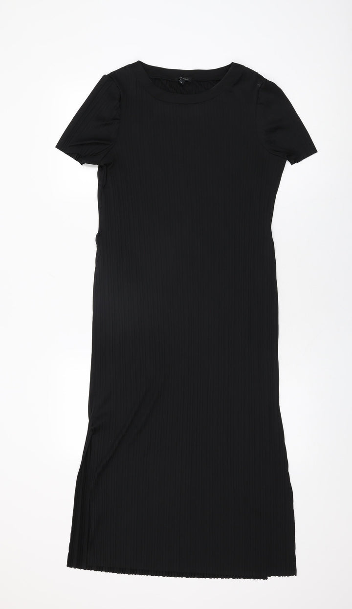 River Island Womens Black Polyester Shift Size 10 Round Neck Pullover