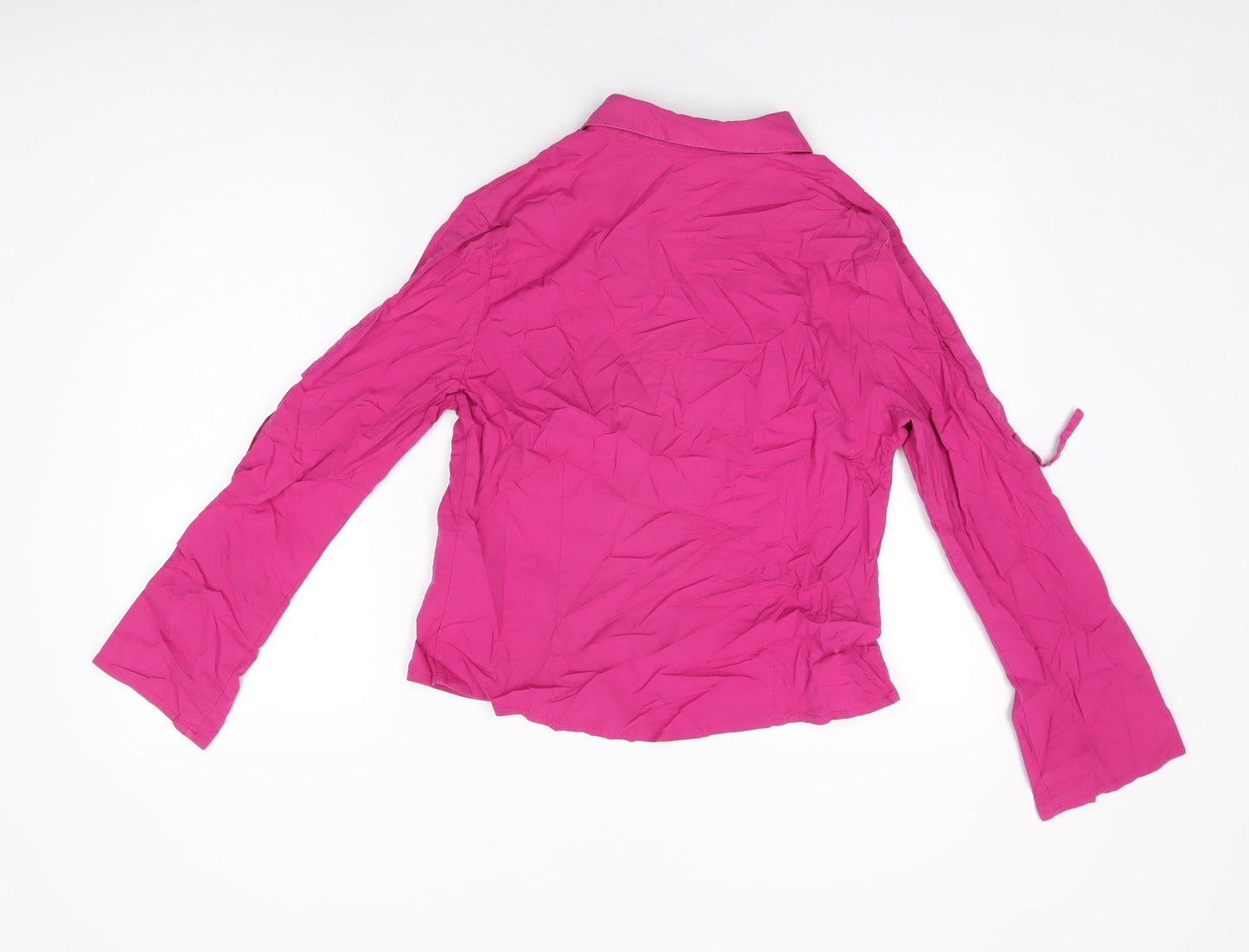 Per Una Womens Pink Cotton Basic Button-Up Size 16 Collared