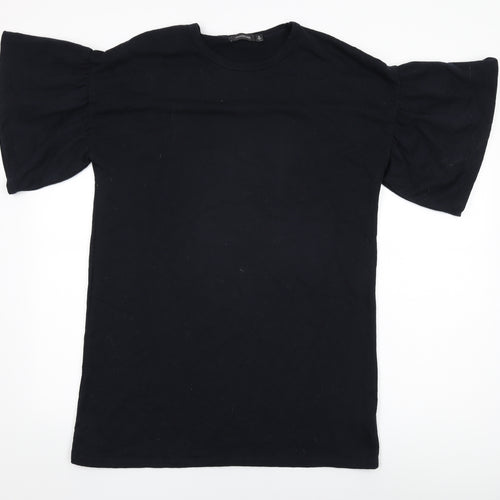 Glassons Womens Black Cotton Shift Size S Round Neck Pullover