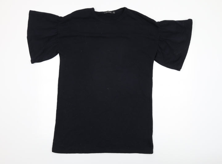 Glassons Womens Black Cotton Shift Size S Round Neck Pullover
