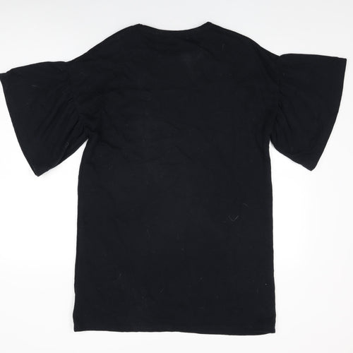Glassons Womens Black Cotton Shift Size S Round Neck Pullover