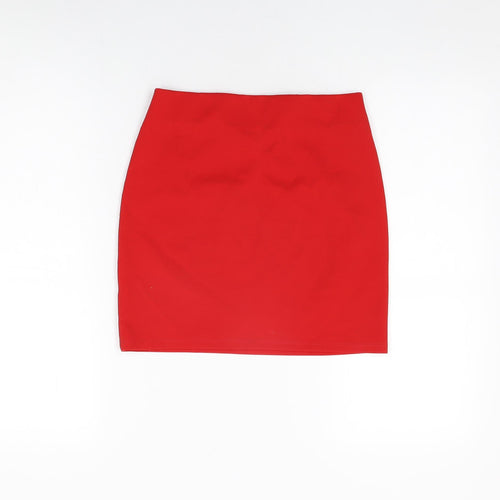 Miss Selfridge Womens Red Polyester Mini Skirt Size 8