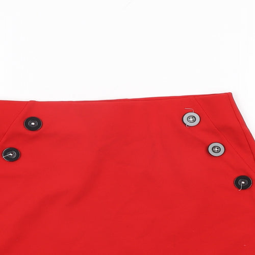 Miss Selfridge Womens Red Polyester Mini Skirt Size 8