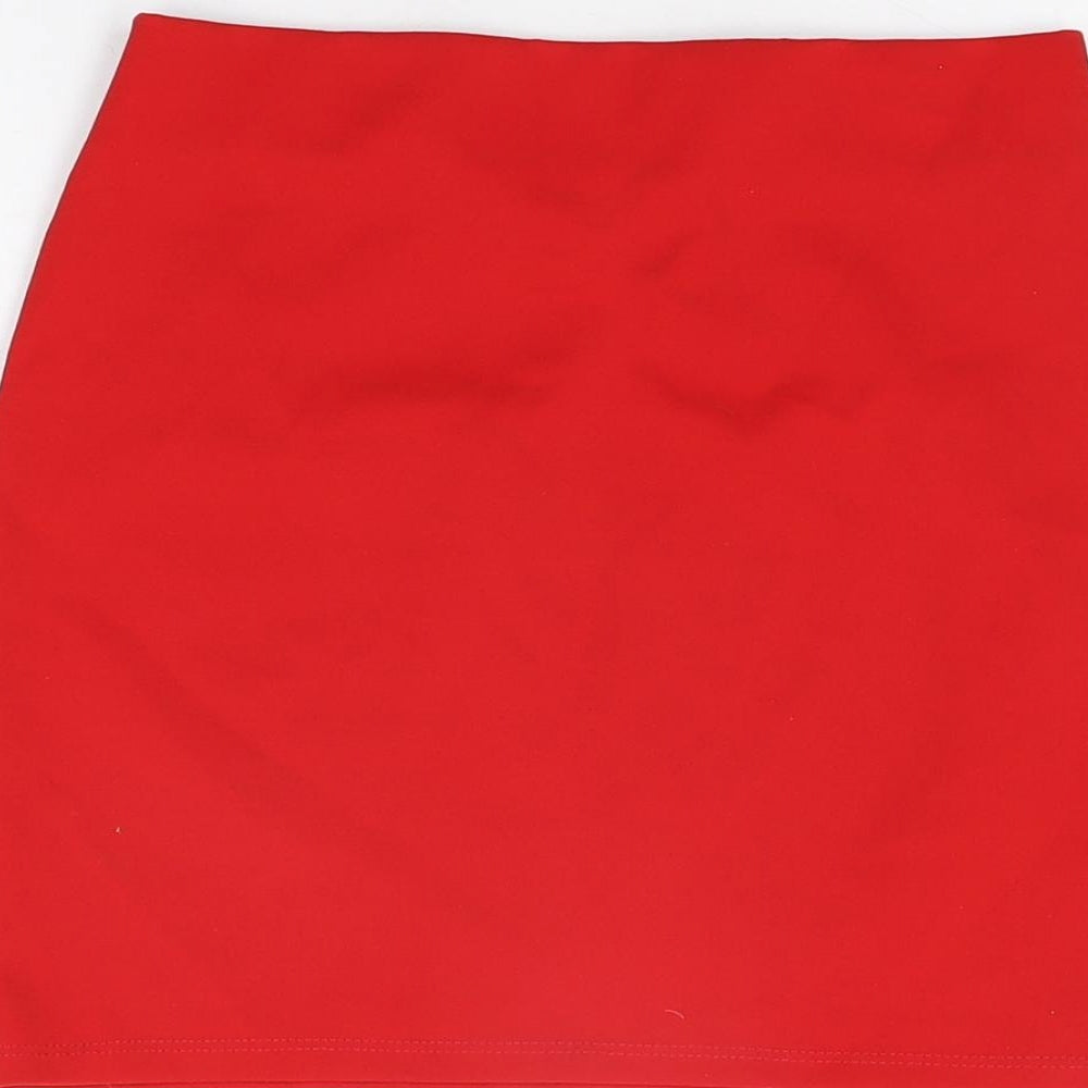 Miss Selfridge Womens Red Polyester Mini Skirt Size 8