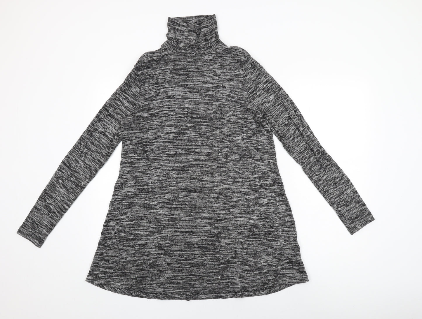 Marks and Spencer Womens Grey Polyester Shift Size 10 High Neck Pullover