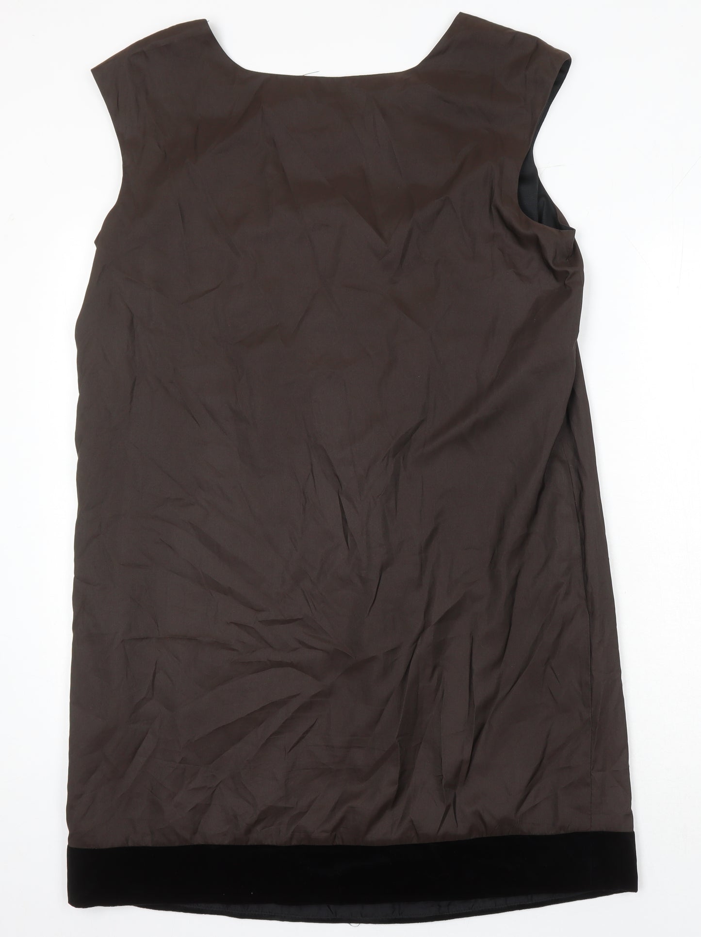 Feathers Womens Brown Houndstooth Polyester Shift Size L Scoop Neck
