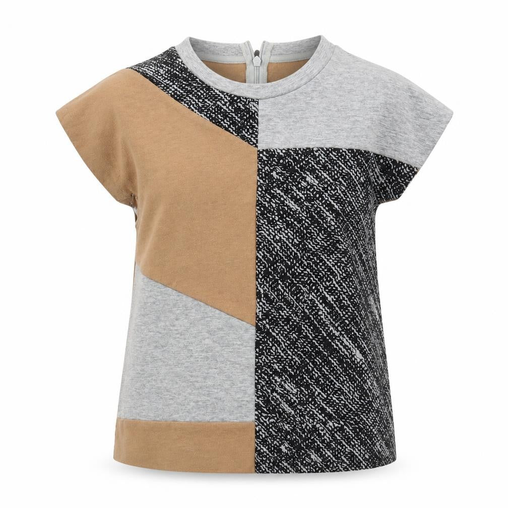 Front view of Country Road boys’ multicoloured modal basic t-shirt, size XS, round neck