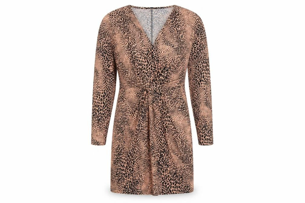 Pink Vanilla Womens Ivory Geometric Polyester Pencil Dress Size 10 V-Neck