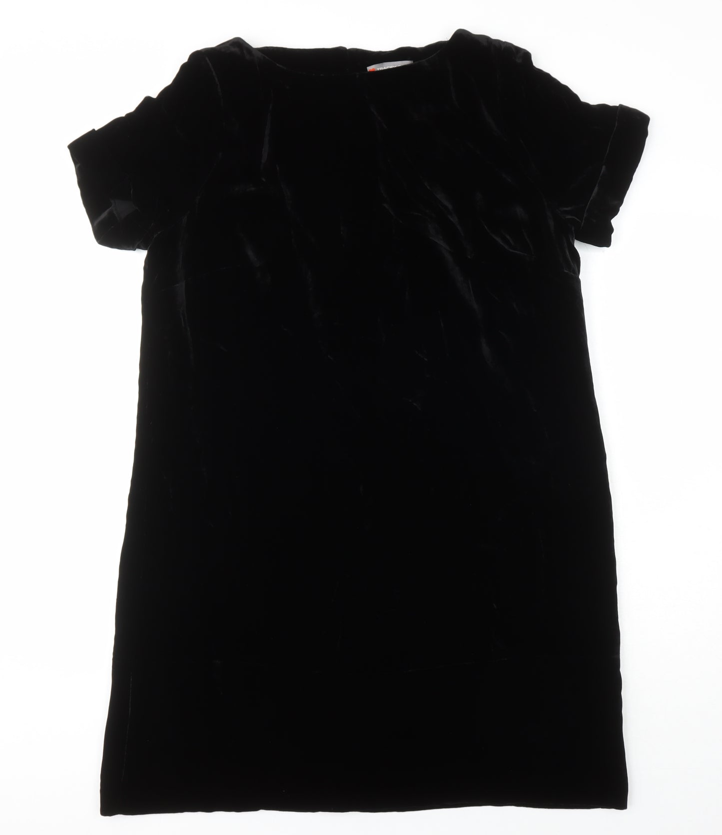 John Lewis Womens Black Viscose Shift Size 16 Round Neck