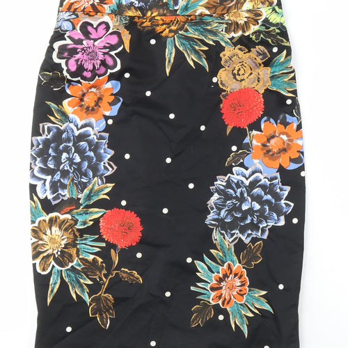 Baraschi Womens Multicoloured Floral Cotton Straight & Pencil Skirt Size 10